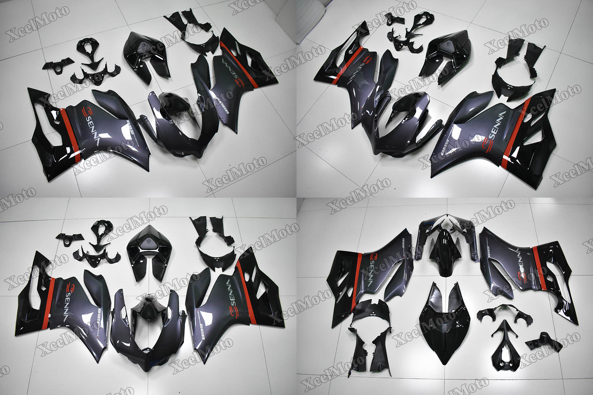 Ducati Panigale Custom Fairings Grey and Black pattern